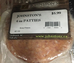 Johnston's Burger Patties 4oz