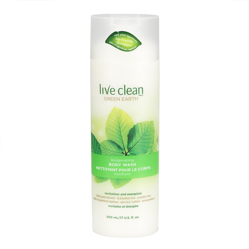 Live Clean Body Wash Green Earth revitalizes and energizes 500ml