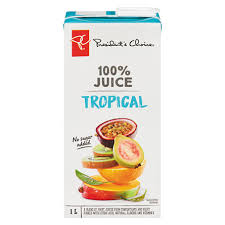 Tropical 100% juice, no sugar added, president choice 1L