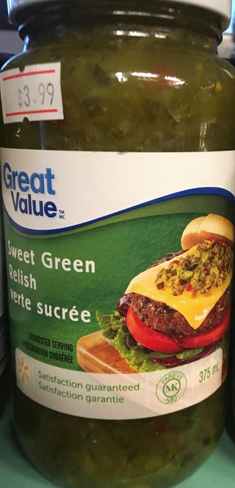 Sweet Green Relish Great Value 375mg